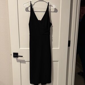 Lulu's Classic Black Midi Dress